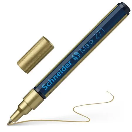 Lakový popisovač, 1-2 mm, SCHNEIDER "Maxx 271", zlatý 4