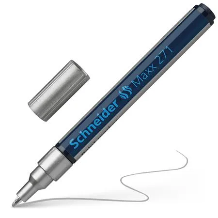 Lakový popisovač, 1-2 mm, SCHNEIDER "Maxx 271", strieborný 4