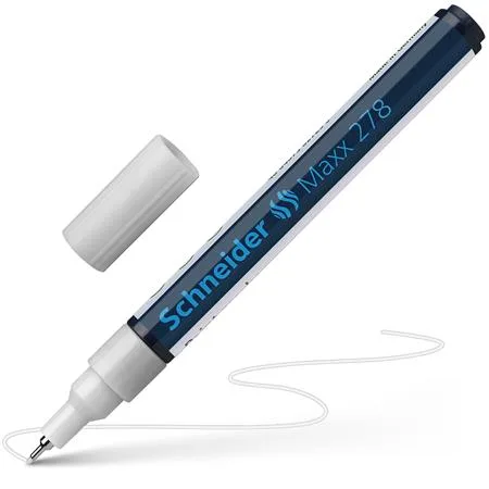 Lakový popisovač, 0,8 mm, SCHNEIDER "Maxx 278", biely 4