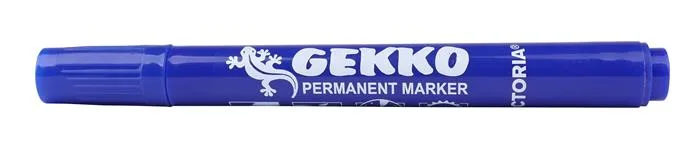 Permanentný popisovač, 1-3 mm, kužeľový hrot, VICTORIA OFFICE "Gekko", modrá 2