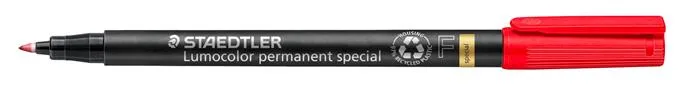 Permanentný popisovač, 0,6 mm, STAEDTLER "Lumocolor Special", červený 2