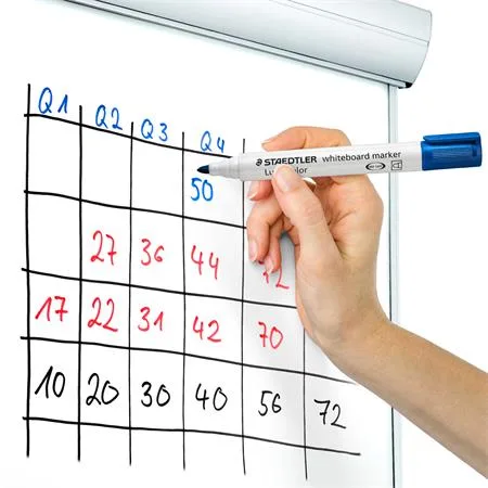 Popisovač na tabule, 2 mm, kužeľový hrot, STAEDTLER "Lumocolor 351", modrý 4