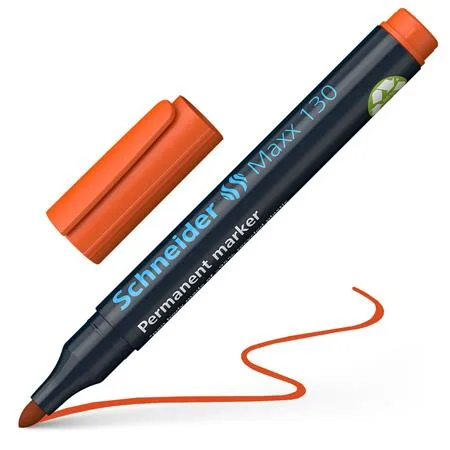 Permanentný popisovač, 1-3 mm, kužeľový hrot, SCHNEIDER "Maxx 130", oranžový 4