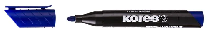 Permanentný popisovač, 3-5 mm, kužeľový hrot, KORES "K-Marker XP1", modrý 2