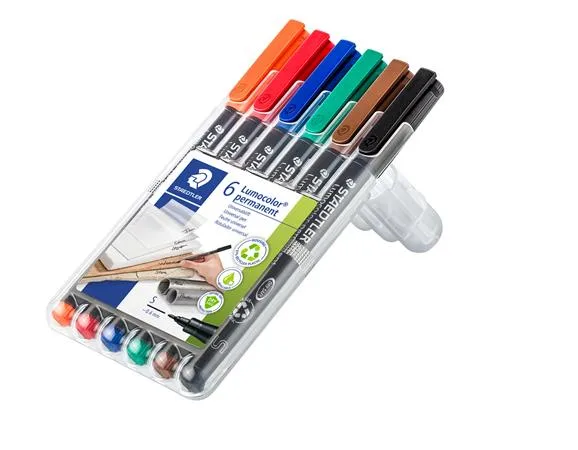 Permanentný popisovač, sada, 0,4 mm, STAEDTLER "Lumocolor® 313", 6 rôznych farieb 2