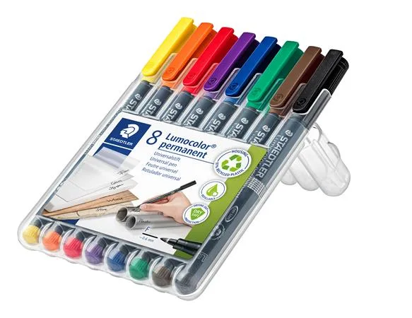 Permanentný popisovač, sada, OHP, 0,6 mm, STAEDTLER "Lumocolor 318 F", 8 rôznych farieb 2