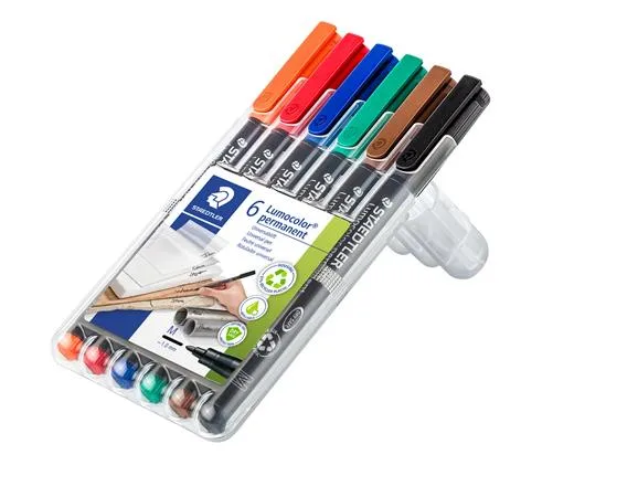 Permanentný popisovač, sada, 0,8-1 mm, STAEDTLER "317", 6 rôznych farieb 2