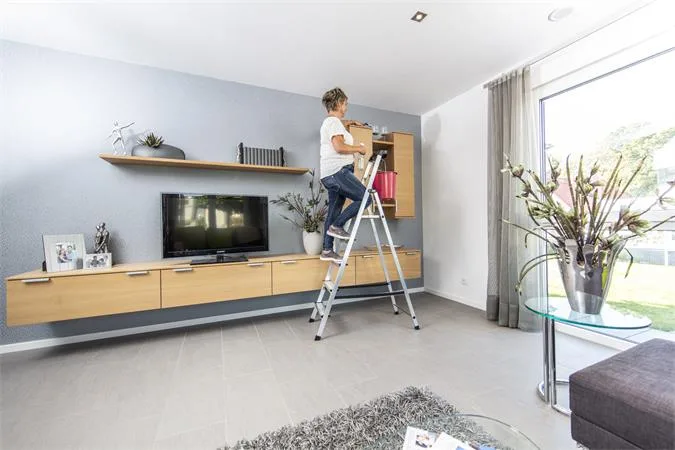Jednostranný schodík, 5 priečok, hliníkový, KRAUSE "Safety" 6