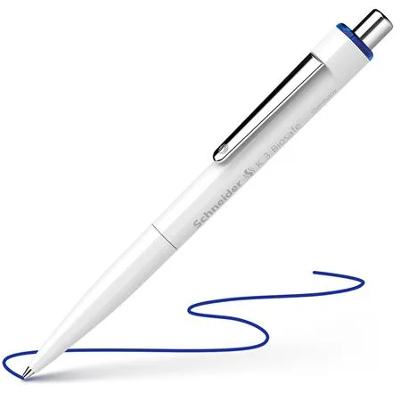 Guľôčkové pero, 0,5 mm, stláčací mechanizmus, SCHNEIDER "K3 Biosafe", modrá 2