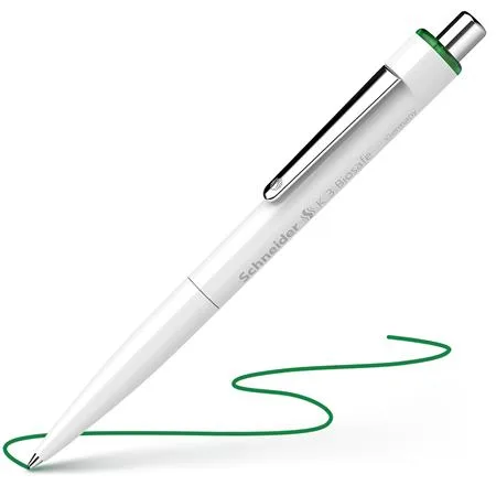 Guľôčkové pero, 0,5 mm, stláčací mechanizmus, SCHNEIDER "K3 Biosafe", zelená 2
