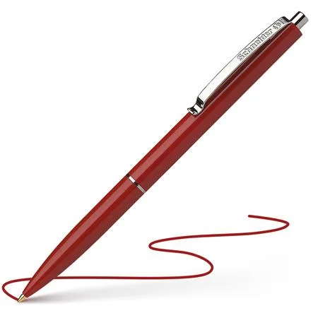 Guľôčkové pero, 0,5 mm,  stláčací mechanizmus, SCHNEIDER "K15", červená 2