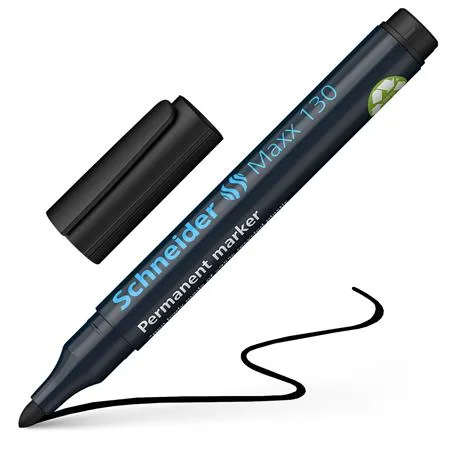 Permanentný popisovač, 1-3 mm, kužeľový hrot, SCHNEIDER "Maxx 130", čierny 4