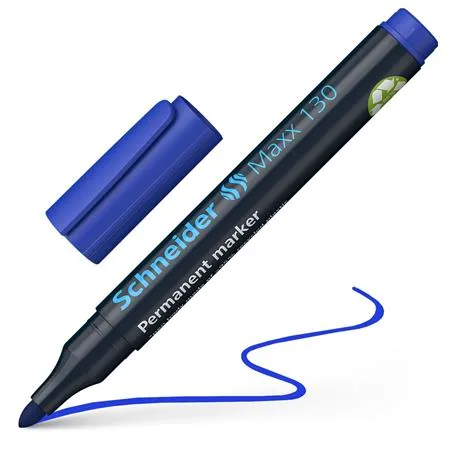 Permanentný popisovač, 1-3 mm, kužeľový hrot, SCHNEIDER "Maxx 130", modrý 4