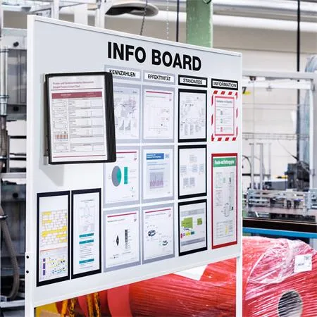 Držiak, nástenný, magnetický, s 5 panelmi, DURABLE "VARIO® 5 MAGNET", čierna 5