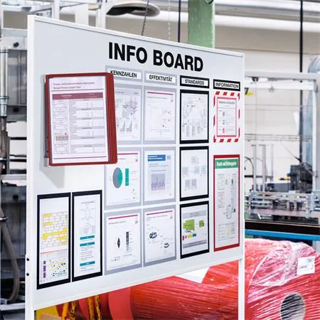 Držiak, nástenný, magnetický, s 5 panelmi, DURABLE "VARIO® 5 MAGNET", červená 3