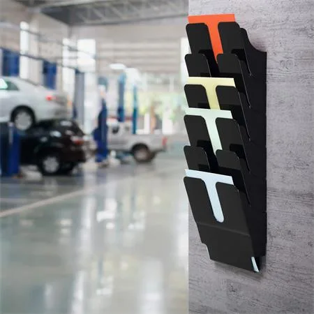 Stojan na prospekty, nástenný, stojatý, A4, DURABLE "FLEXIPLUS 6", čierna 3
