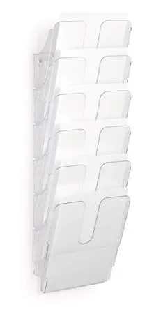 Stojan na prospekty, nástenný, stojatý, A4, DURABLE "FLEXIPLUS 6", priehľadná 2