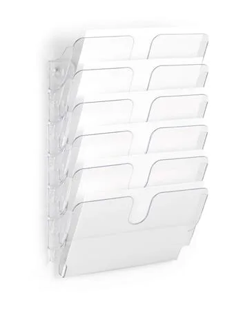 Stojan na prospekty, nástenný, horizontály, A4, DURABLE "FLEXIPLUS 6", priehľadná 2