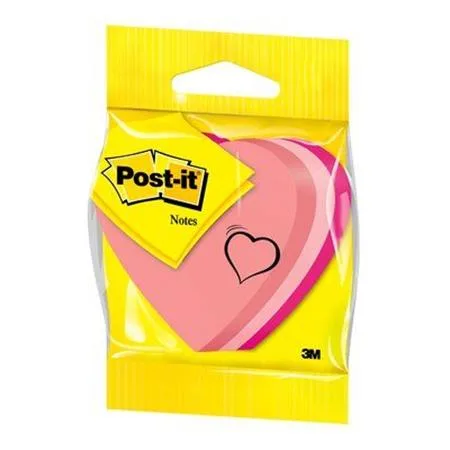Samolepiaci bloček, v tvare srdca, 225 listov, 3M POSTIT 2