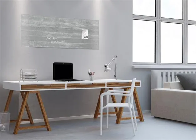 Magnetická sklenená tabuľa, 130x55 cm, "Artverum® ", betónový vzor 3