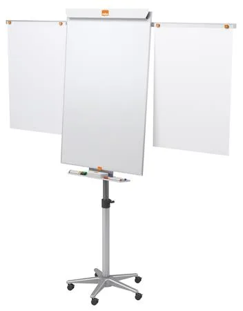 Flipchartová tabuľa, mobilná, magnetický povrch, 2 pomocné ramená, NOBO 2