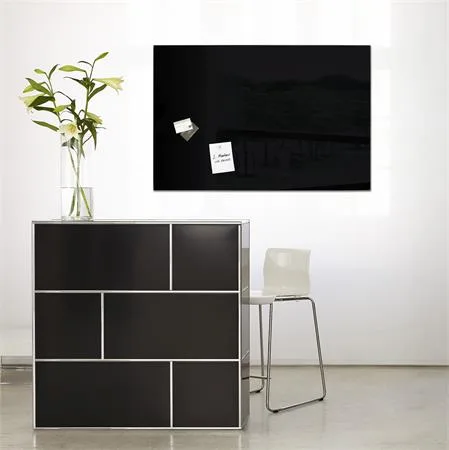 Magnetická sklenená tabuľa, 60x40 cm, SIGEL "Artverum® ", čierna 7