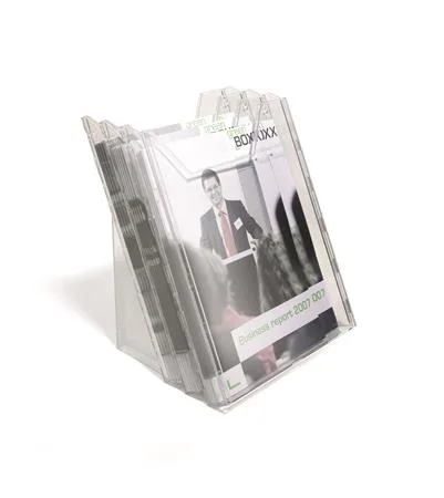 Prospektový stojan, stolný, A4, 3-dielny, DURABLE "Combiboxx", priehľadná 2