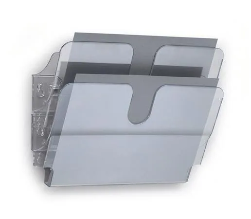 Stojan na prospekty, nástenný, ležiaci, A4, DURABLE "FLEXIPLUS 2", priehľadná 2