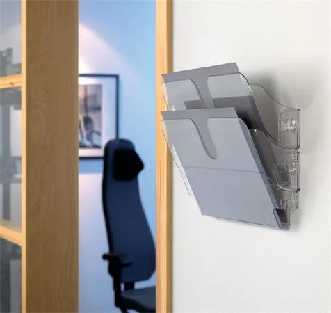Stojan na prospekty, nástenný, ležiaci, A4, DURABLE "FLEXIPLUS 2", priehľadná 3