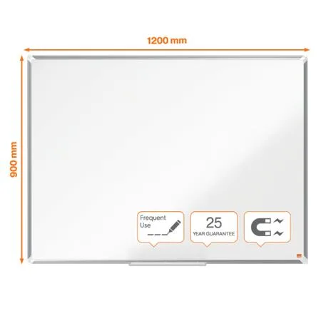 Biela tabuľa, smaltovaná, magnetická, 120x90cm, hliníkový rám, NOBO "Premium Plus" 2