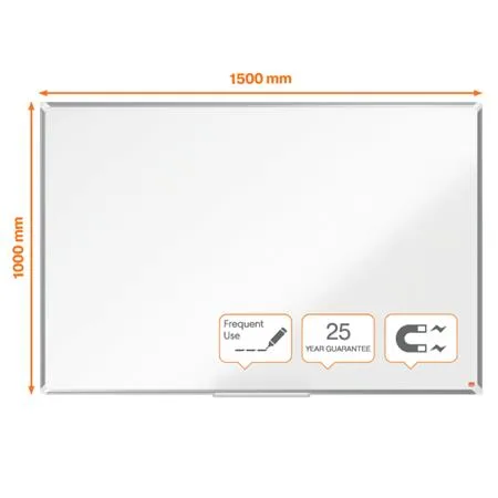 Biela tabuľa, smaltovaná, magnetická, 150x100cm, hliníkový rám, NOBO "Premium Plus" 2
