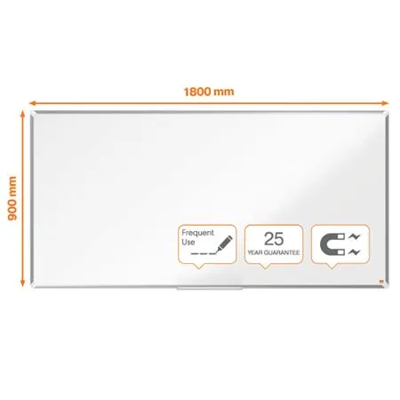 Biela tabuľa, smaltovaná, magnetická, 180x90cm, hliníkový rám, NOBO "Premium Plus" 2