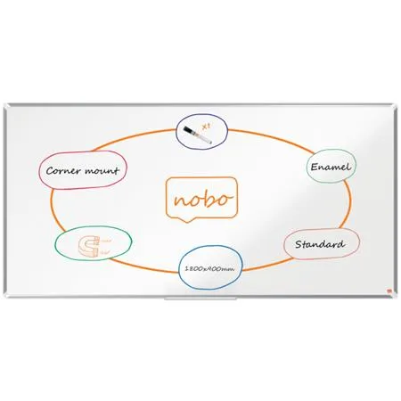 Biela tabuľa, smaltovaná, magnetická, 180x90cm, hliníkový rám, NOBO "Premium Plus" 3