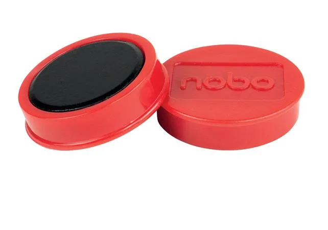 Magnetka, silná, 38mm, 10ks, NOBO, červená 2