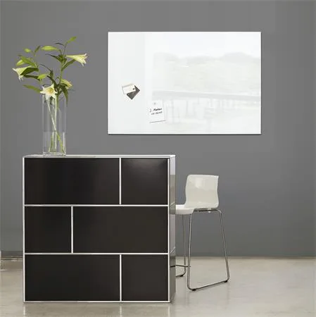 Magnetická sklenená tabuľa, 100x65 cm, SIGEL "Artverum®, biela 3
