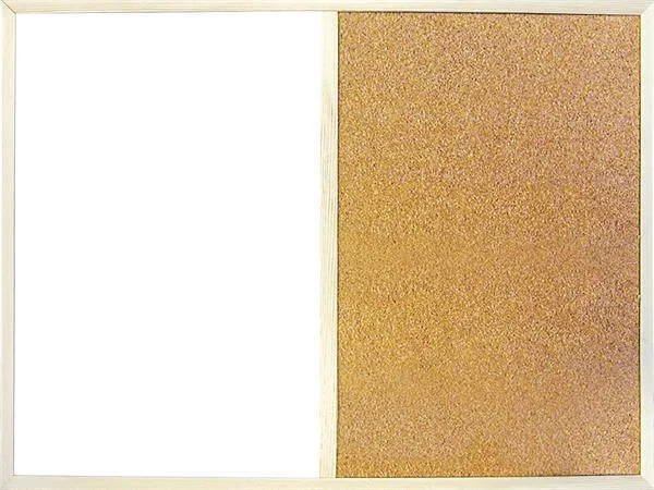 Kombinovaná tabuľa, 60x80 cm, drevený rám, VICTORIA VISUAL 2