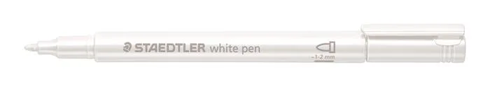 Dekoračný popisovač, 1-2 mm, kužeľový hrot, STAEDTLER "8323", biely 2