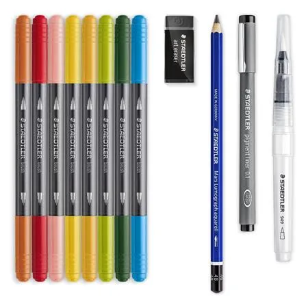 Štetec, sada, obojstranné, STAEDTLER "Mixed Set 5", 8 rôznych farieb 2