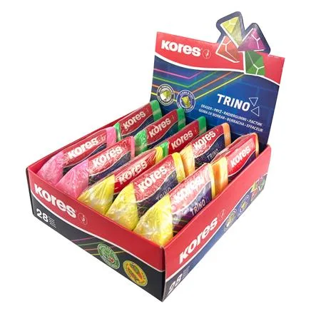 Guma, KORES "Trino", mix neónových farieb 2