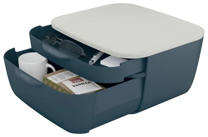Zásuvkový box, plastový, 2 zásuvky, LEITZ "Cosy", zamatová sivá 2
