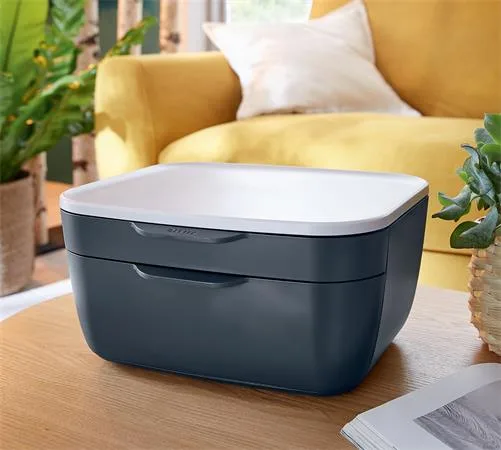 Zásuvkový box, plastový, 2 zásuvky, LEITZ "Cosy", zamatová sivá 3