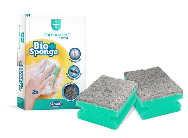 Špongia na riad, 2 ks, BONUS "Bio Sponge Immunetec" 3
