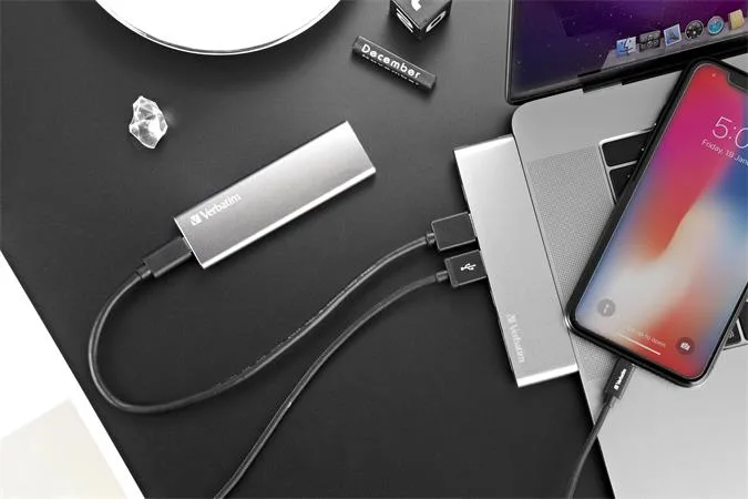 SSD (externá pamäť), 480 GB, USB 3.2 Gen2, VERBATIM "Vx500", sivá 4