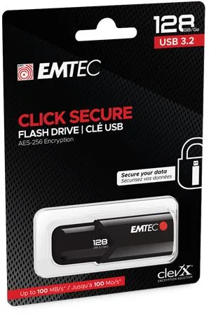 USB kľúč, 128GB, USB 3.2, so šifrovaním, EMTEC "B120 Click Secure" 2