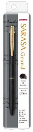 Gélové pero, 0,33 mm, stláčací mechanizmus, telo pera: grafit čierna, ZEBRA "Sarasa Grand", modrá 2