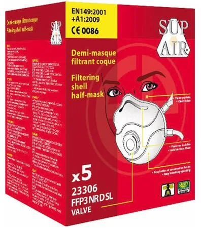 Respirátor,FFP3, s ventilom „Supair 23306“ 3