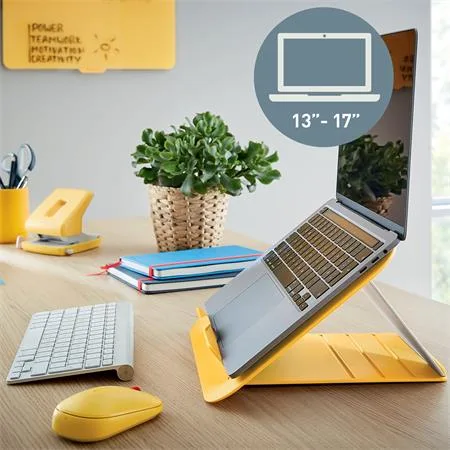 Stojan na notebook, nastaviteľný, LEITZ "Ergo Cosy", teplá žltá 5