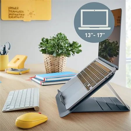 Stojan na notebook, nastaviteľný, LEITZ "Ergo Cosy", zamatová sivá 5