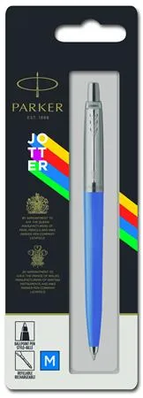 Guľôčkové pero, 0,7 mm, strieborný klip, modré telo pera, PARKER, "Royal Jotter Originals", modré 2
