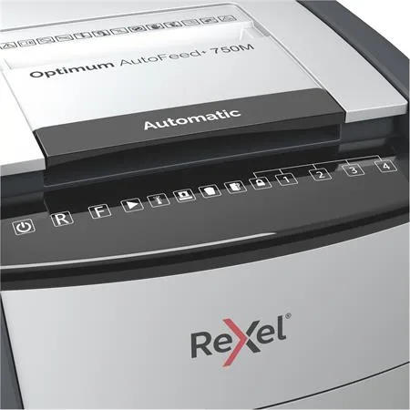 Skartovací stroj, mikrokonfety, 750 listov, REXEL "Optimum AutoFeed+ 750M" 6